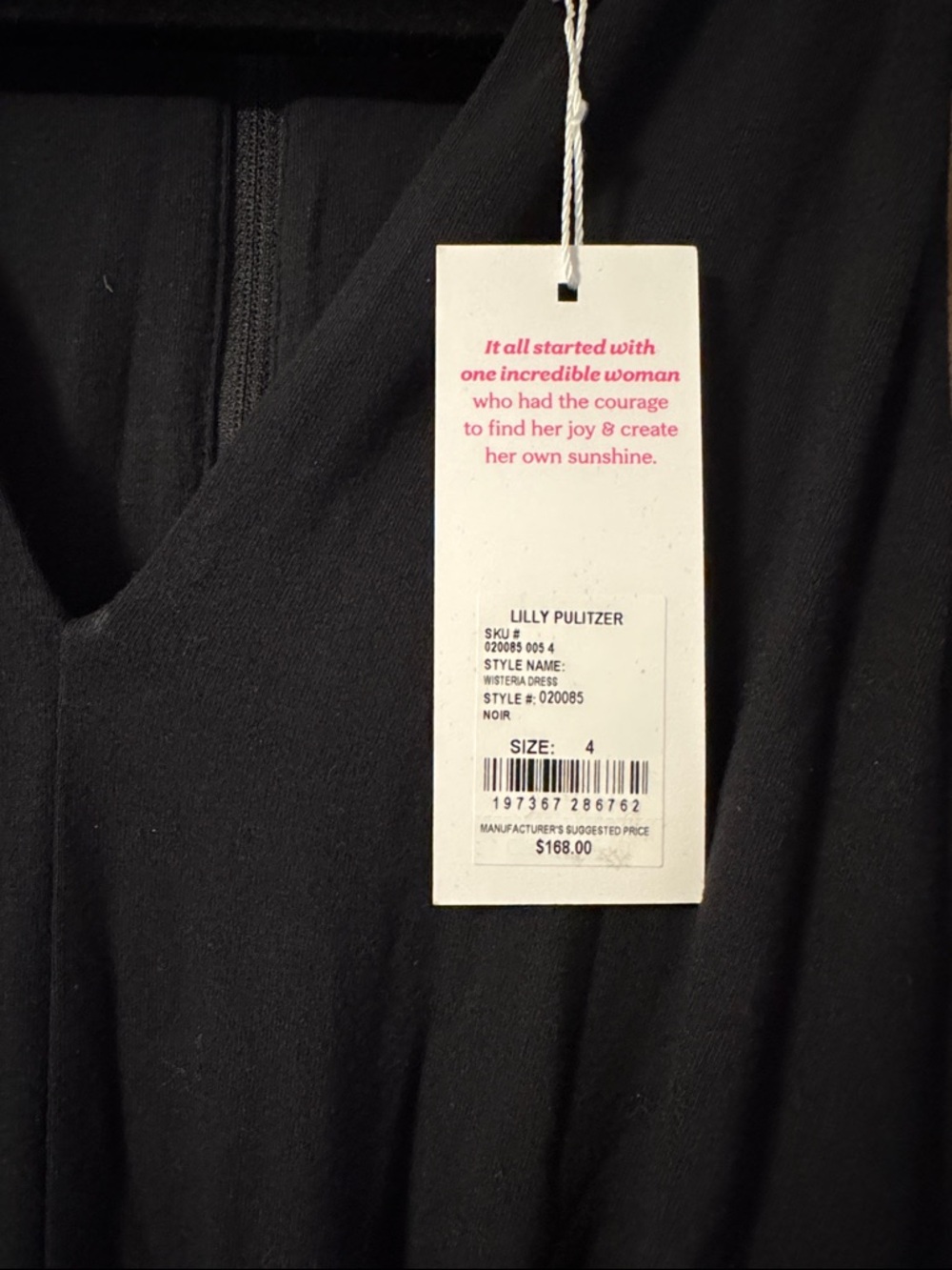 Lilly Pulitzer Wisteria Black Sleeveless V-Neck Tie-Waist Midi Dress - Picture 2 of 2